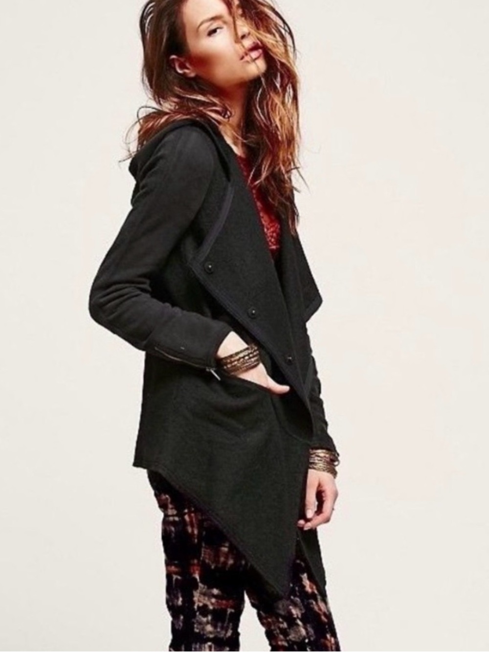 Free People Asymmetrical Wool Jacket